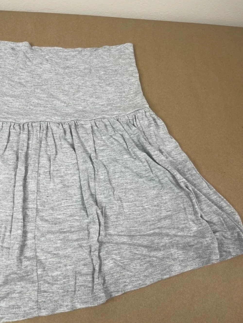 No Boundaries Gray Flared Mini Skirt Stretch Pull On Rayon Size M 8-10 - Picture 8 of 12